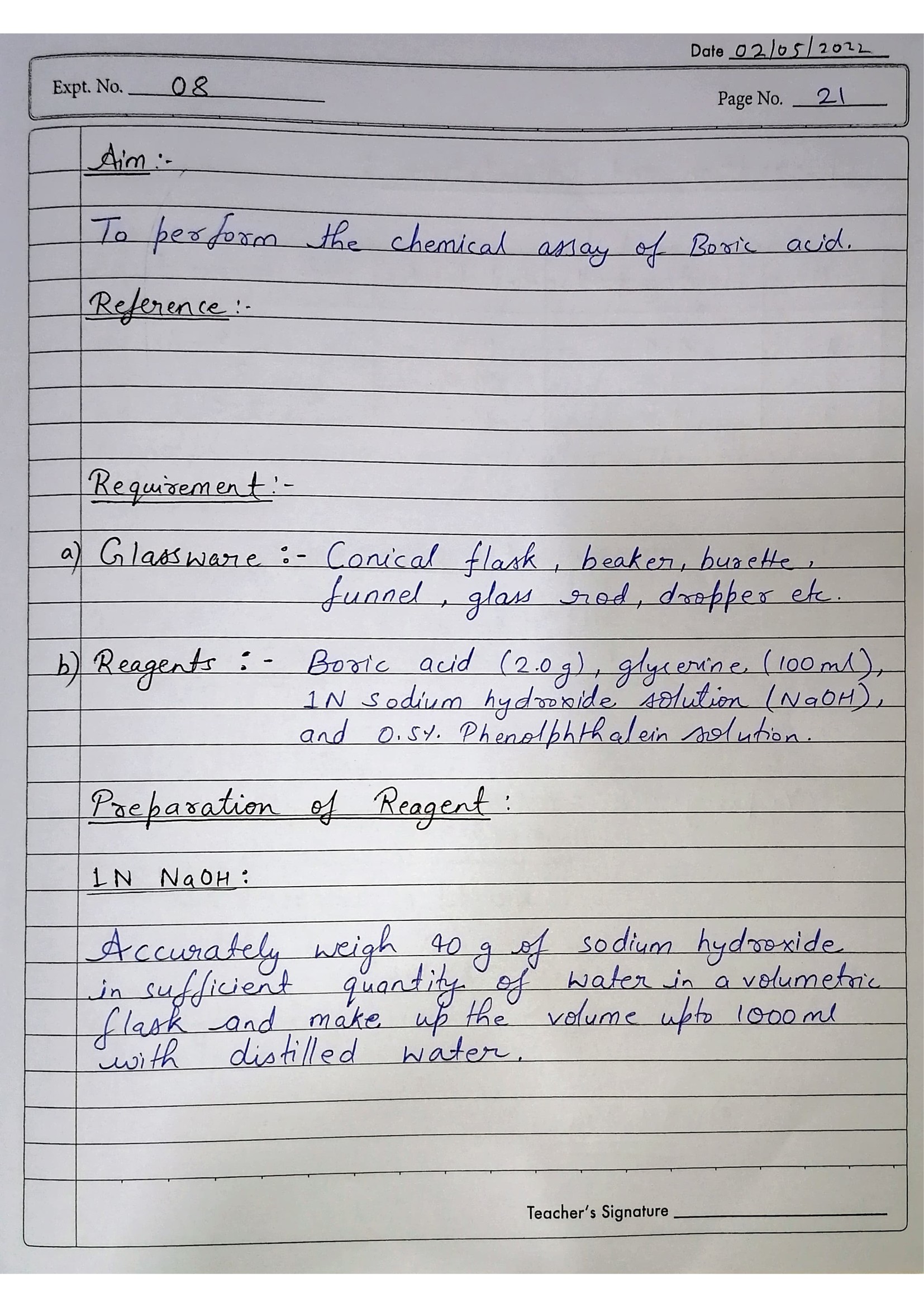 Pharmaceutical Chemistry Practical